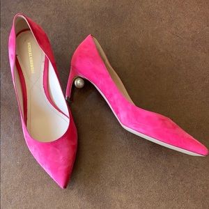 New Nicholas Kirkwood Pink Suede Nubuck Heels 39
